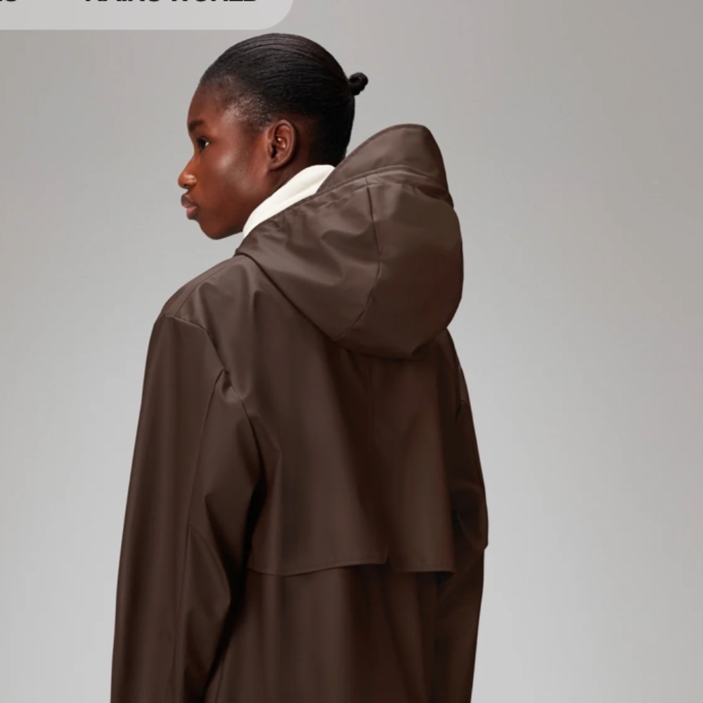 RAINS Fishtail Parka (Rain Jacket), Size S /Small in Wood